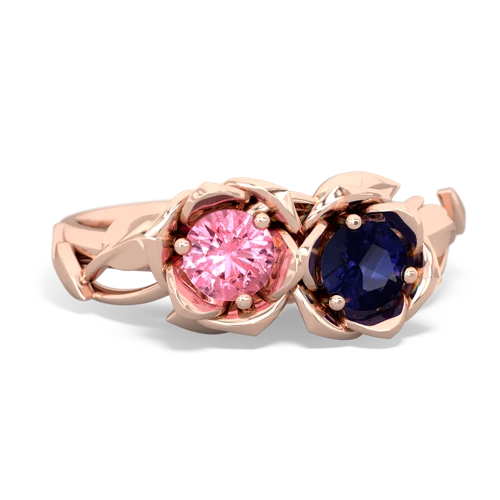 pink sapphire-sapphire roses ring