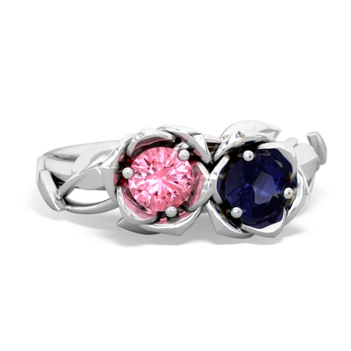 pink sapphire-sapphire roses ring