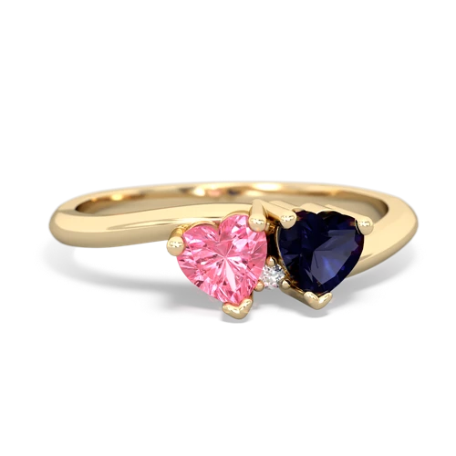 pink sapphire-sapphire sweethearts promise ring