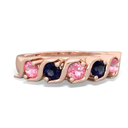 pink sapphire-sapphire timeless ring