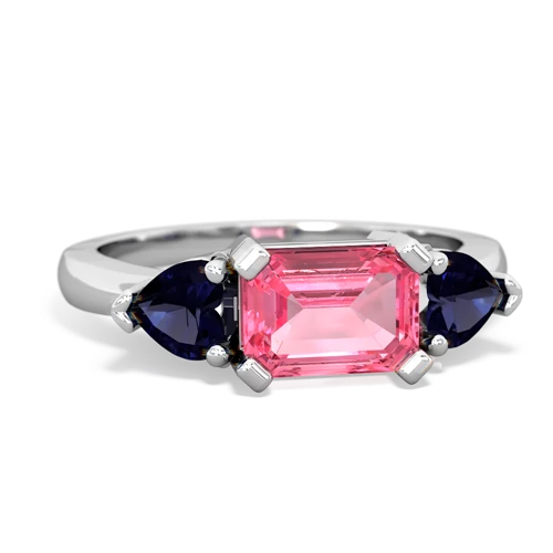 pink sapphire-sapphire timeless ring