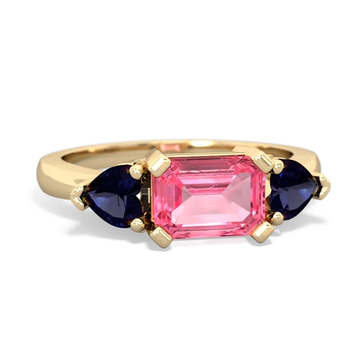 pink sapphire-sapphire timeless ring