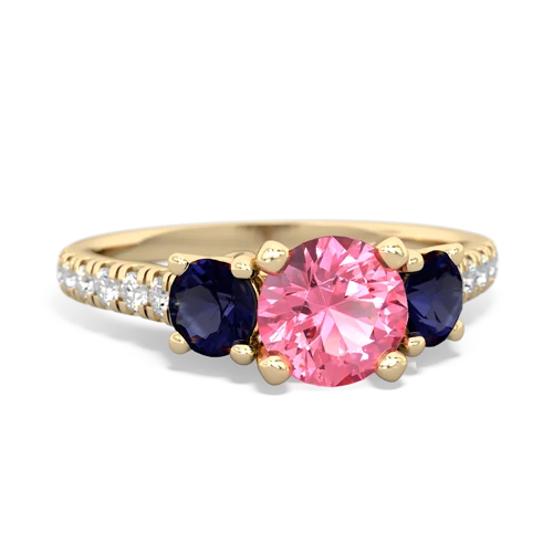 pink sapphire-sapphire trellis pave ring
