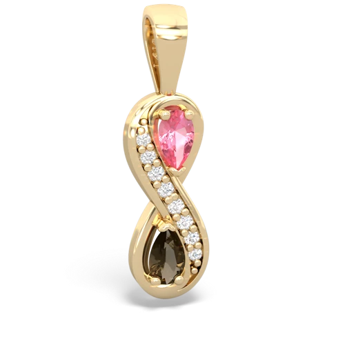 pink sapphire-smoky quartz keepsake infinity pendant