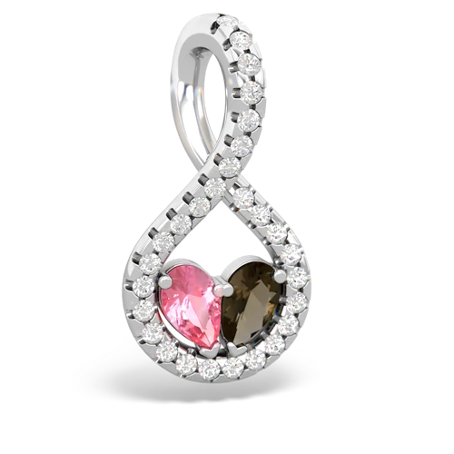 pink sapphire-smoky quartz pave twist pendant