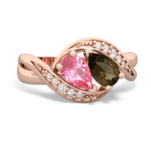 pink sapphire-smoky quartz keepsake curls ring