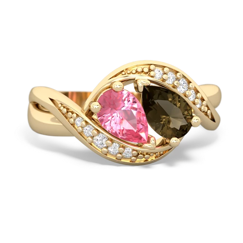 pink sapphire-smoky quartz keepsake curls ring