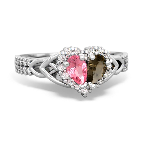 pink sapphire-smoky quartz keepsake engagement ring