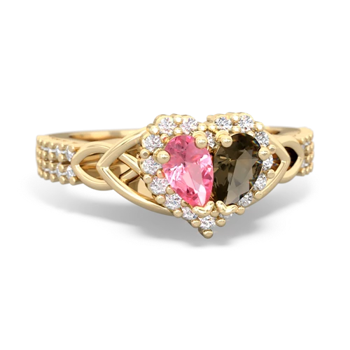 pink sapphire-smoky quartz keepsake engagement ring