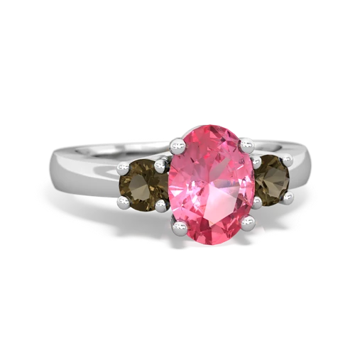 pink sapphire-smoky quartz timeless ring