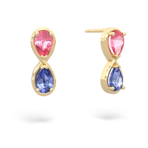 pink sapphire-tanzanite infinity earrings