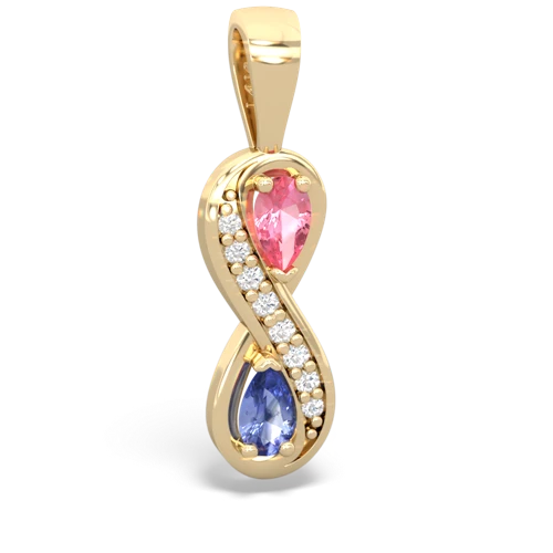 pink sapphire-tanzanite keepsake infinity pendant