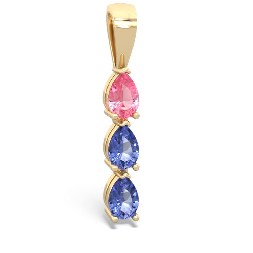 Lab Pink Sapphire Lab Created Pink Sapphire with Genuine Tanzanite and Genuine Pink Tourmaline Three Stone pendant Pendant