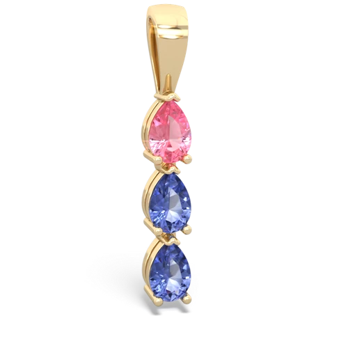 pink sapphire-tanzanite three stone pendant