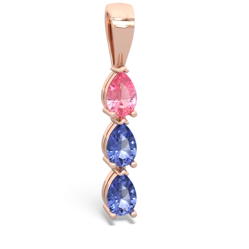 pink sapphire-tanzanite three stone pendant