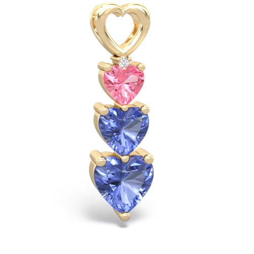 Lab Pink Sapphire Lab Created Pink Sapphire with Genuine Tanzanite and Genuine Pink Tourmaline Past Present Future pendant Pendant