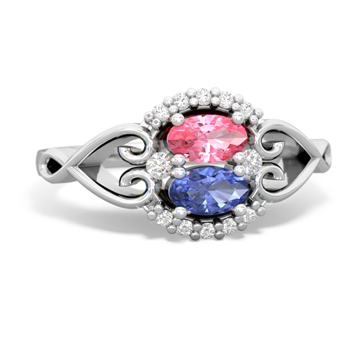 pink sapphire-tanzanite antique keepsake ring