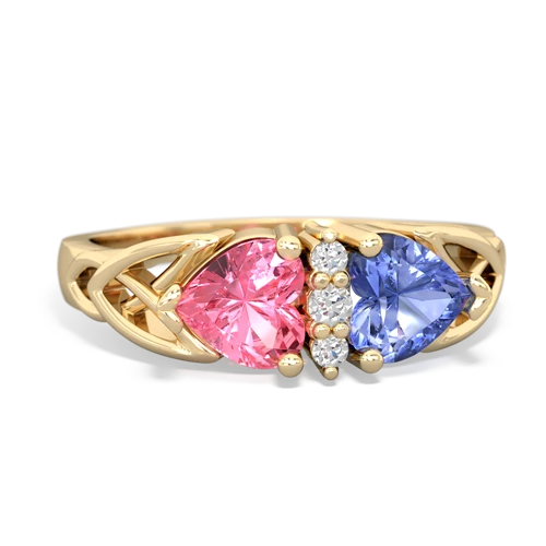 pink sapphire-tanzanite celtic ring