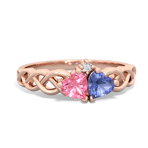 pink sapphire-tanzanite celtic braid ring