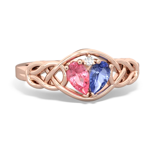 pink sapphire-tanzanite celtic knot ring