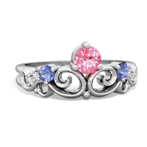 pink sapphire-tanzanite crown keepsake ring