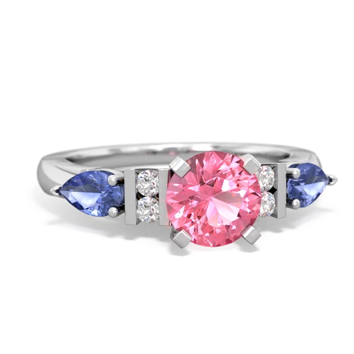 pink sapphire-tanzanite engagement ring