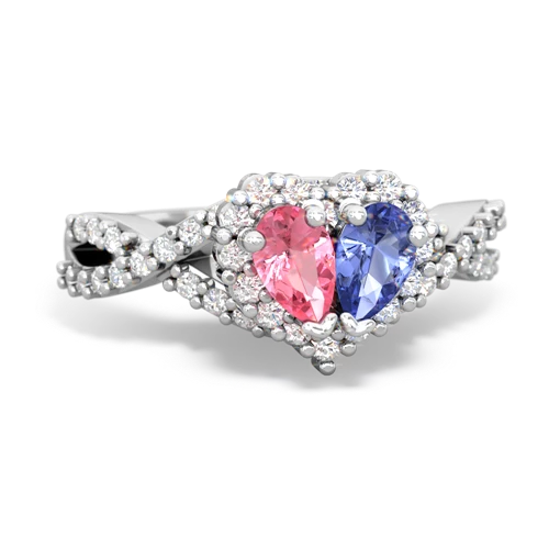 pink sapphire-tanzanite engagement ring