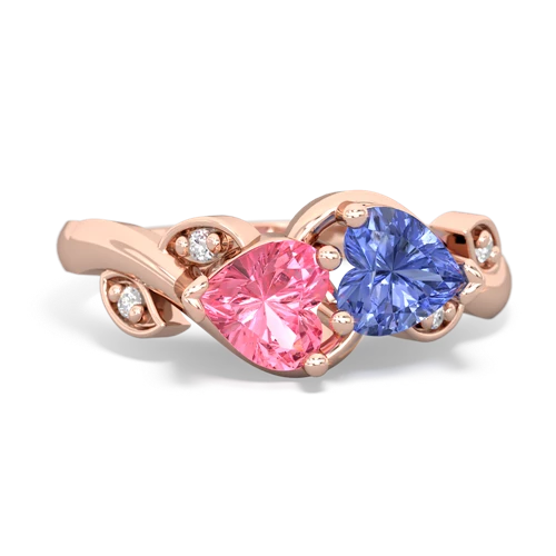 pink sapphire-tanzanite floral keepsake ring