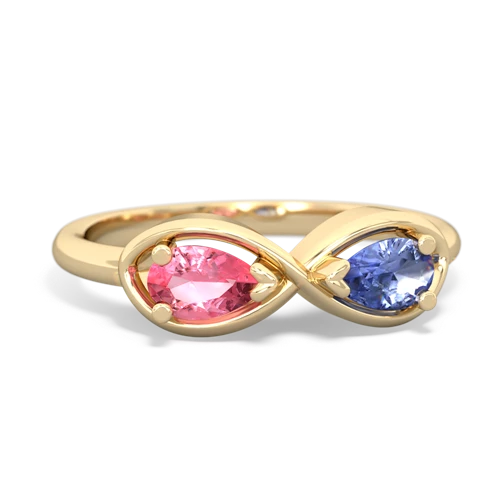 pink sapphire-tanzanite infinity ring