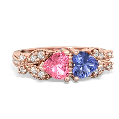 pink sapphire-tanzanite keepsake butterfly ring
