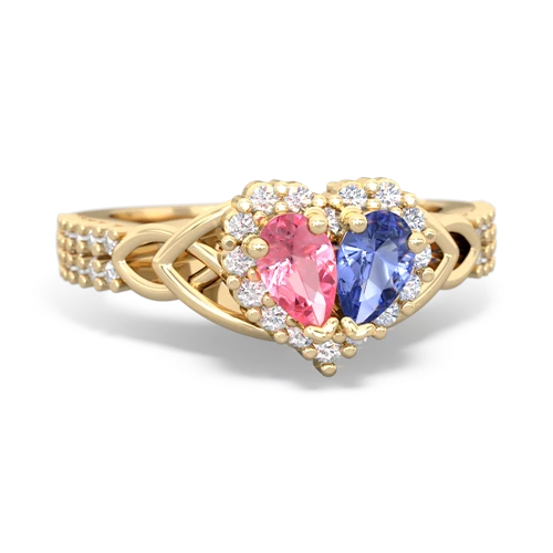 pink sapphire-tanzanite keepsake engagement ring