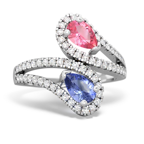 pink sapphire-tanzanite pave swirls ring