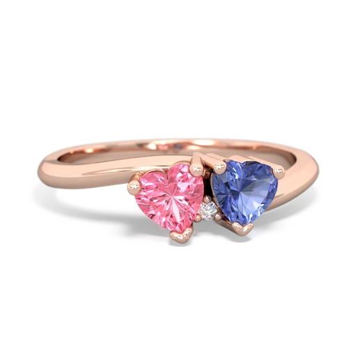 pink sapphire-tanzanite sweethearts promise ring