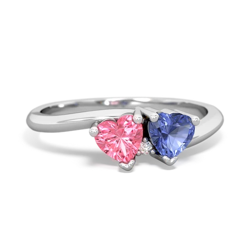 pink sapphire-tanzanite sweethearts promise ring