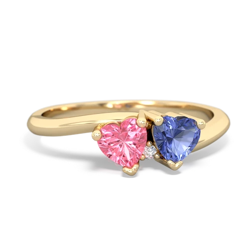 pink sapphire-tanzanite sweethearts promise ring