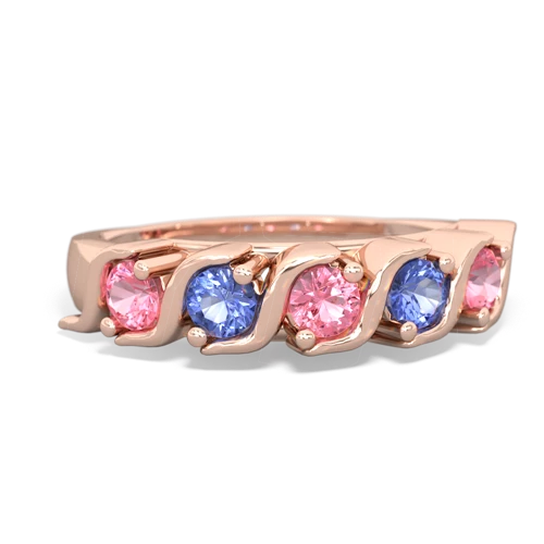 pink sapphire-tanzanite timeless ring