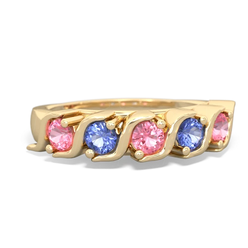 pink sapphire-tanzanite timeless ring