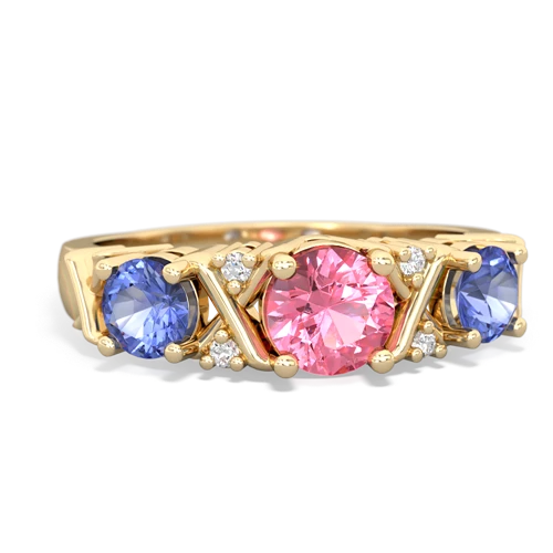 pink sapphire-tanzanite timeless ring