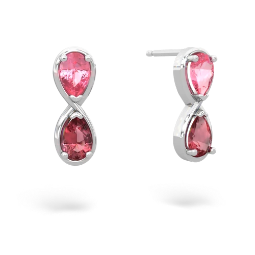 pink sapphire-tourmaline infinity earrings