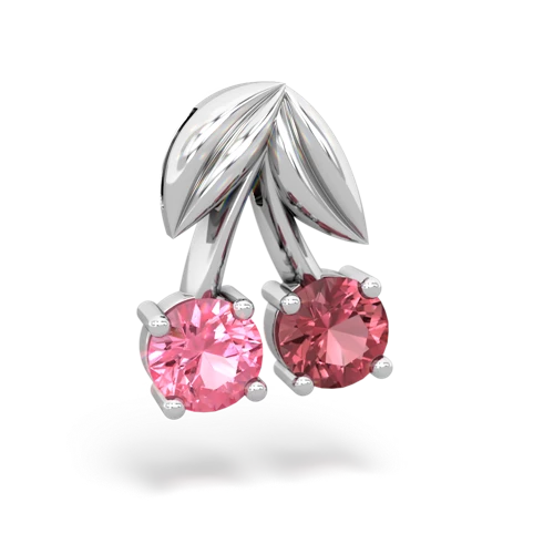 pink sapphire-tourmaline cherries pendant
