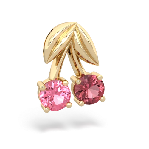 pink sapphire-tourmaline cherries pendant