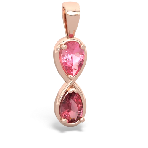 Lab Pink Sapphire Lab Created Pink Sapphire with Genuine Pink Tourmaline Infinity pendant Pendant