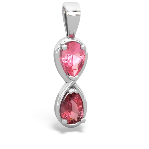 pink sapphire-tourmaline infinity pendant