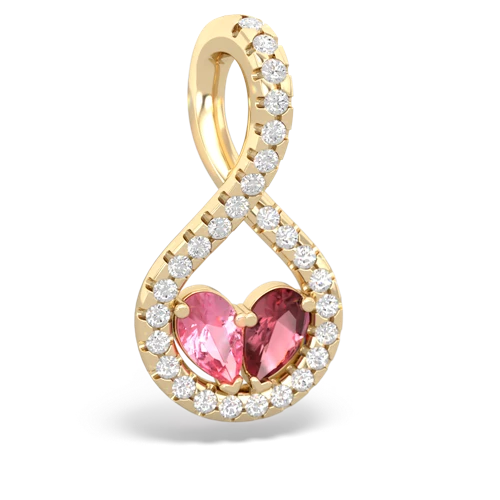 pink sapphire-tourmaline pave twist pendant