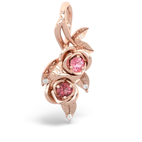 pink sapphire-tourmaline rose vine pendant