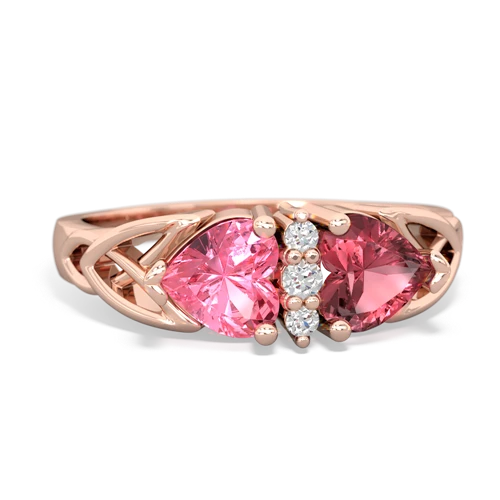 pink sapphire-tourmaline celtic ring