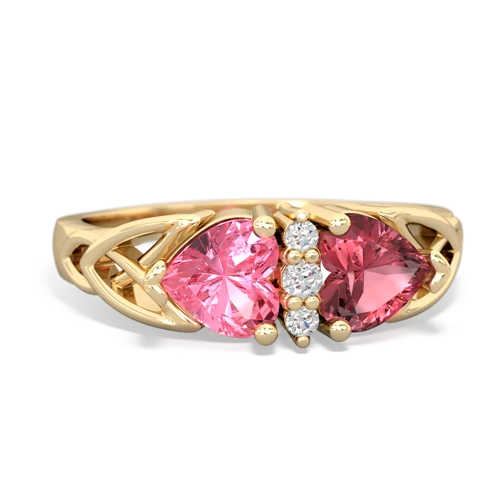 pink sapphire-tourmaline celtic ring