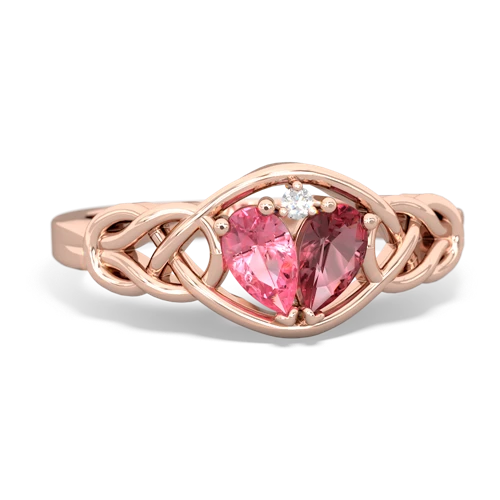 pink sapphire-tourmaline celtic knot ring