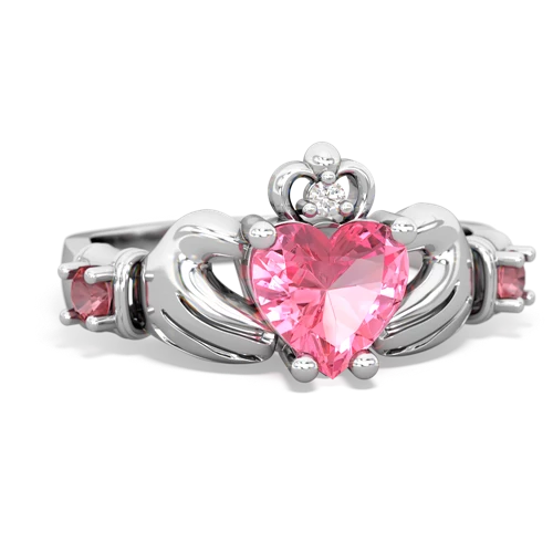 pink sapphire-tourmaline claddagh ring