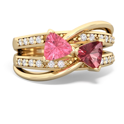 Lab Pink Sapphire Lab Created Pink Sapphire with Genuine Pink Tourmaline Bowtie ring Ring